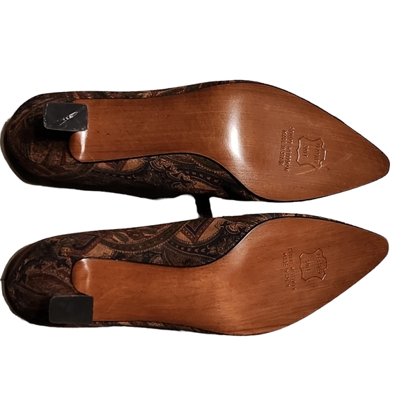 Vintage Stuart Weitzman Women's Paisley Suede Leather Heels w/Box Size 8.5B - Picture 10 of 11